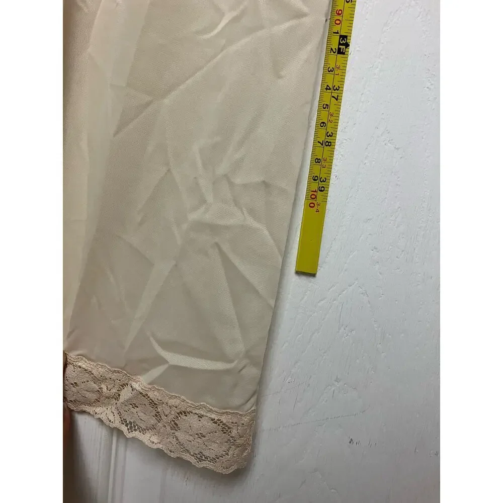 Vanity Fair Vintage Full Slip Lingerie Beige Nylon Size 36 BF